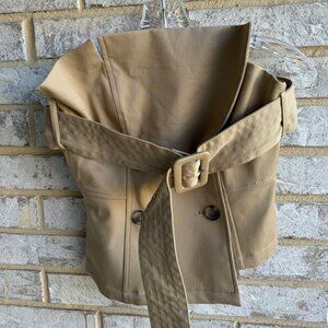 Zara Belted Gabardine Bustier with Belt, Size S